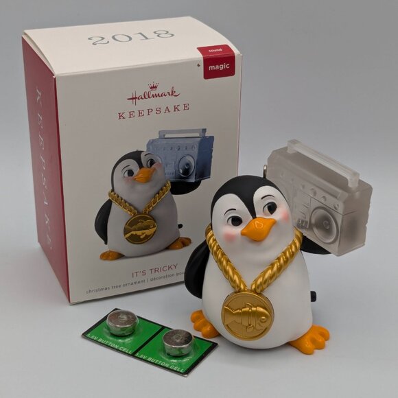 Hallmark Keepsake It's Tricky 2018 Magic Sound Penguin Christmas Ornament - Picture 2 of 10